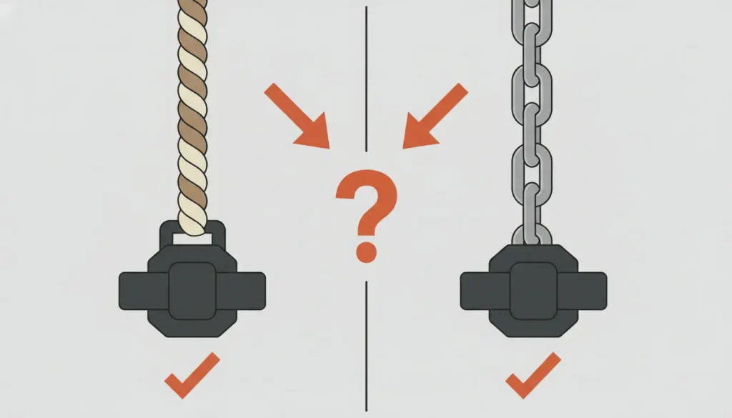 Rope or chain for dip belt, what is best?