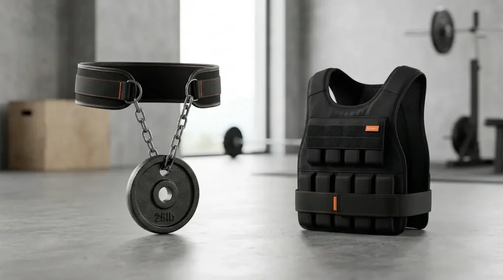 dip belt vs weighted vest