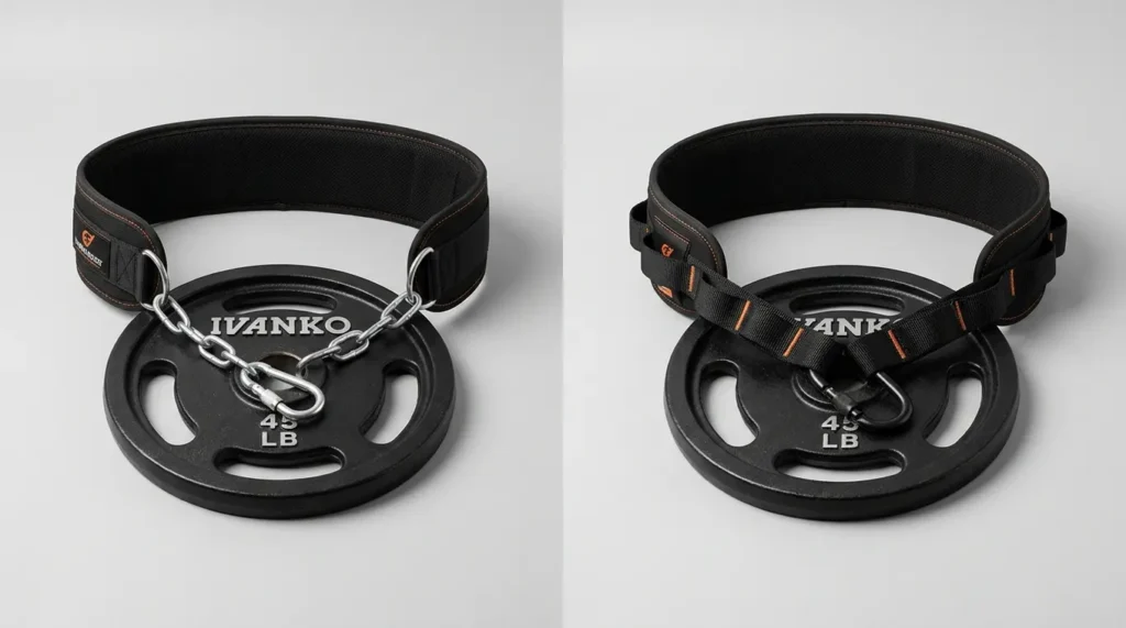 chain dip belt vs rope dip belt