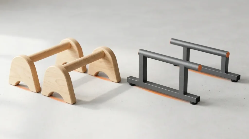 wooden parallettes vs metal parallettes